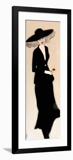 Lady in Black with Hat and Rose, 2016-Susan Adams-Framed Giclee Print