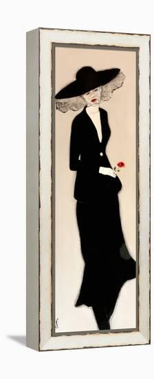 Lady in Black with Hat and Rose, 2016-Susan Adams-Framed Premier Image Canvas