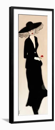 Lady in Black with Hat and Rose, 2016-Susan Adams-Framed Giclee Print