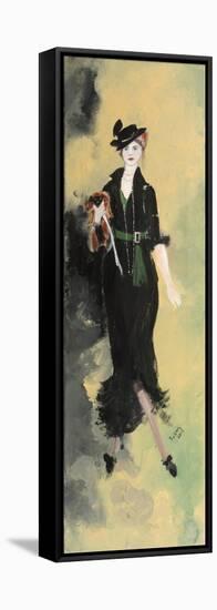 Lady in Black with Little Dog, 2015-Susan Adams-Framed Premier Image Canvas