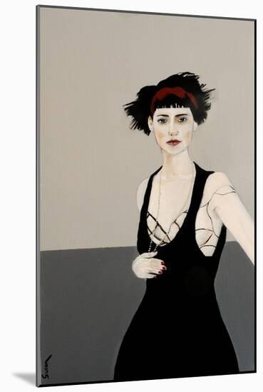 Lady in Black with Red Headband, 2016-Susan Adams-Mounted Giclee Print