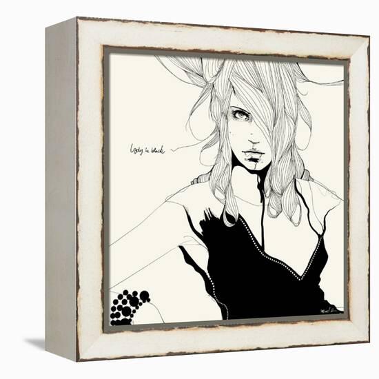 Lady in Black-Manuel Rebollo-Framed Stretched Canvas