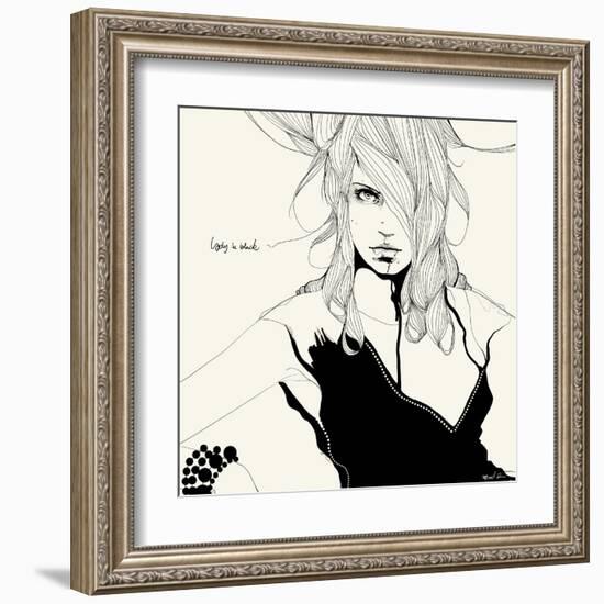 Lady in Black-Manuel Rebollo-Framed Art Print