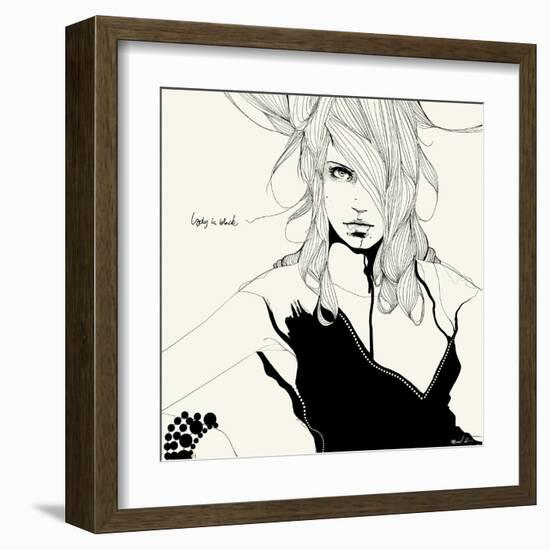 Lady in Black-Manuel Rebollo-Framed Art Print