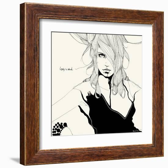 Lady in Black-Manuel Rebollo-Framed Art Print