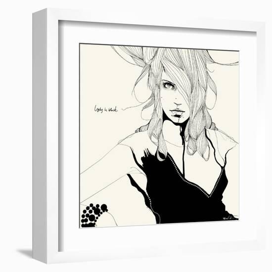 Lady in Black-Manuel Rebollo-Framed Art Print