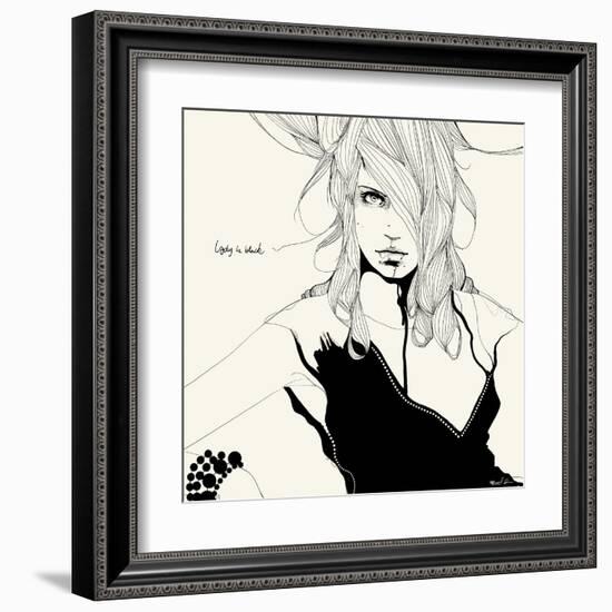 Lady in Black-Manuel Rebollo-Framed Art Print