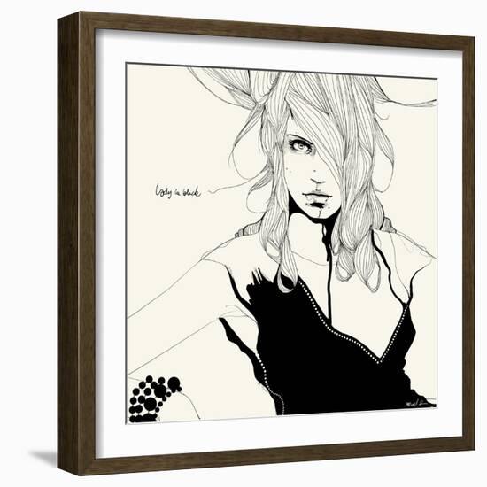 Lady in Black-Manuel Rebollo-Framed Art Print