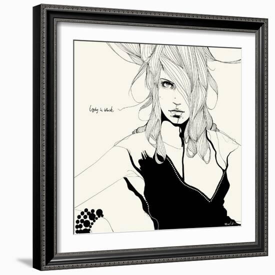 Lady in Black-Manuel Rebollo-Framed Art Print