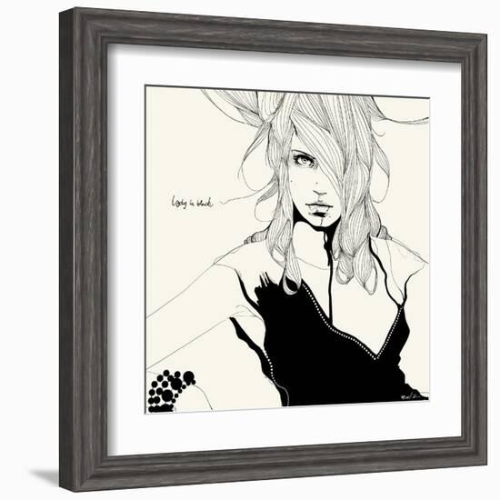 Lady in Black-Manuel Rebollo-Framed Art Print