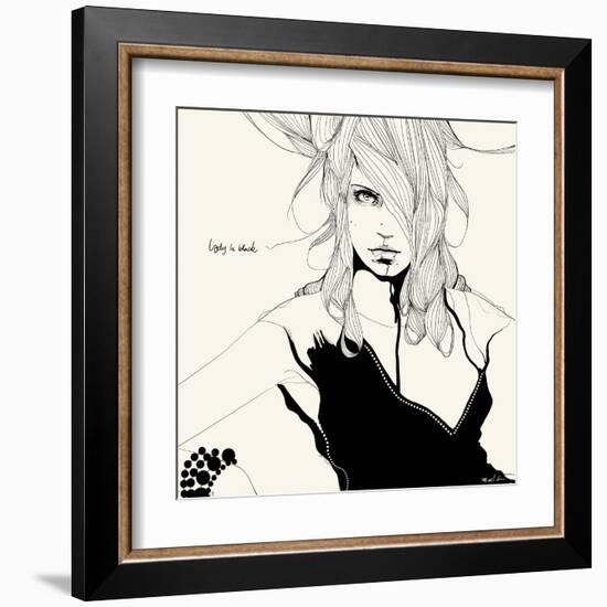 Lady in Black-Manuel Rebollo-Framed Art Print