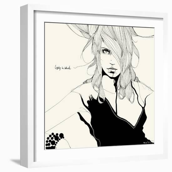 Lady in Black-Manuel Rebollo-Framed Art Print