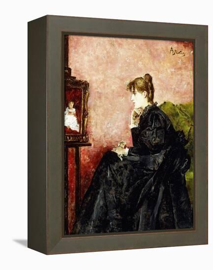 Lady in Black-Alfred Emile Léopold Stevens-Framed Premier Image Canvas