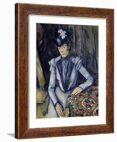 Lady in Blue, 1898-99-Paul Cézanne-Framed Giclee Print