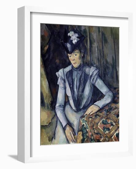 Lady in Blue, 1898-99-Paul Cézanne-Framed Giclee Print