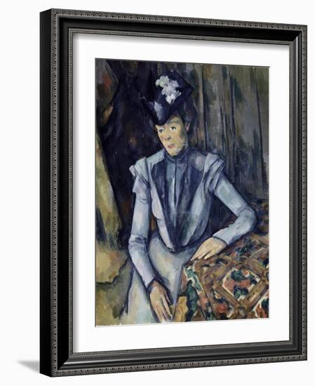 Lady in Blue, 1898-99-Paul Cézanne-Framed Giclee Print