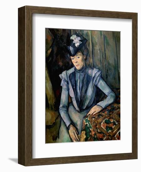 Lady in Blue (Madame Cézann), C1900-Paul Cézanne-Framed Giclee Print