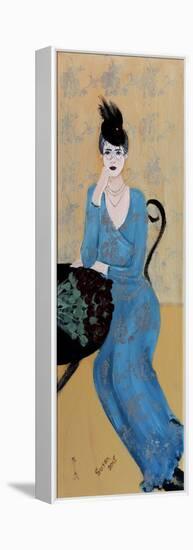 Lady in Blue Seated, 2015-Susan Adams-Framed Premier Image Canvas