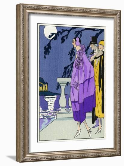 Lady in Dress and Cloak by Molyneux-null-Framed Art Print