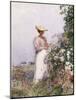 Lady in Flower Garden-Childe Hassam-Mounted Giclee Print