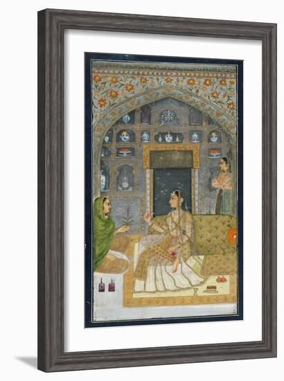 Lady in Pavilion at Night, India-null-Framed Giclee Print