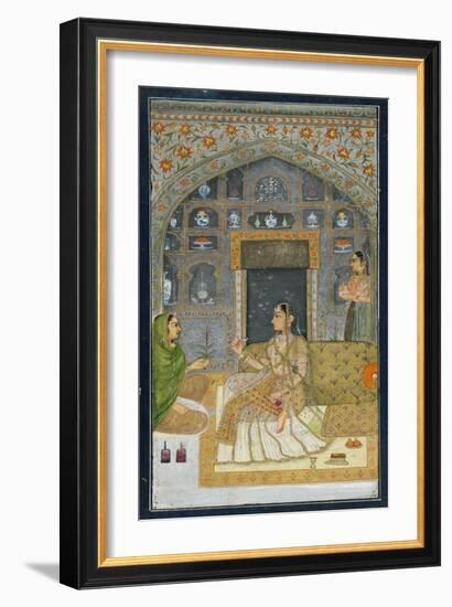 Lady in Pavilion at Night, India-null-Framed Giclee Print