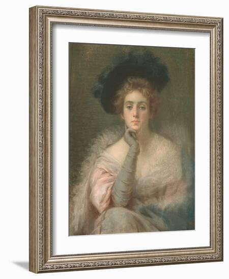 Lady in Pink, 1898 (Pastel on Paper)-Joseph W Gies-Framed Giclee Print