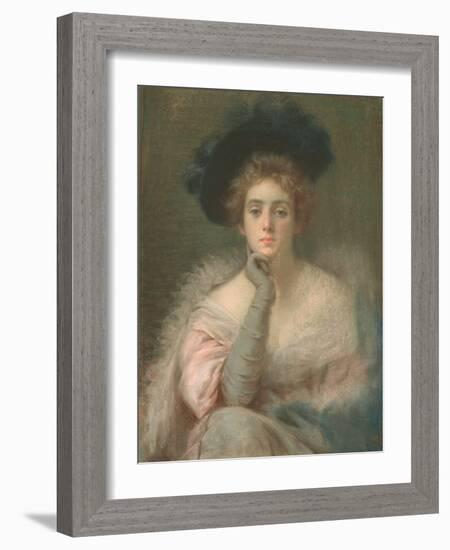 Lady in Pink, 1898 (Pastel on Paper)-Joseph W Gies-Framed Giclee Print