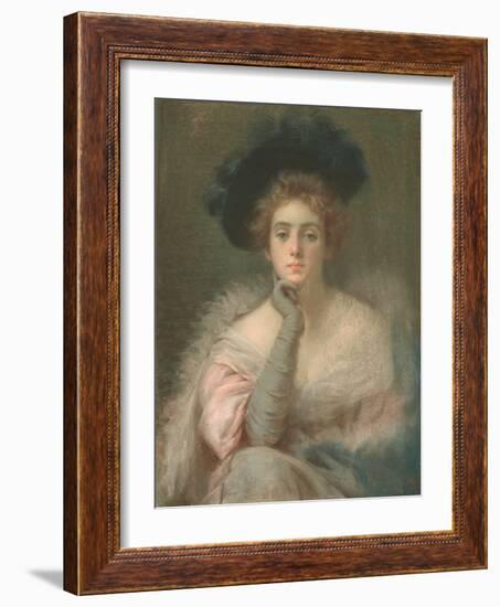 Lady in Pink, 1898 (Pastel on Paper)-Joseph W Gies-Framed Giclee Print