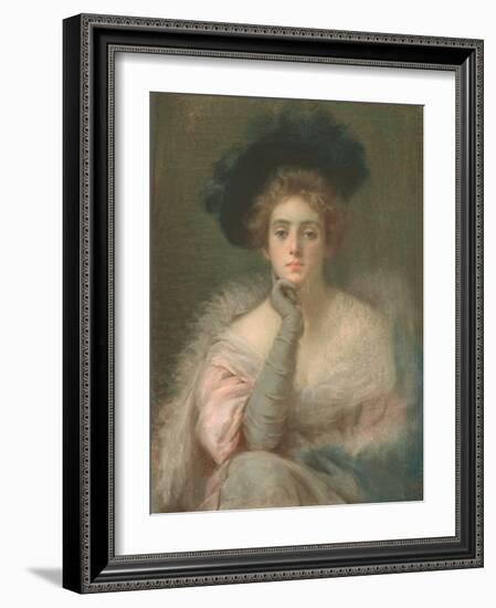 Lady in Pink, 1898 (Pastel on Paper)-Joseph W Gies-Framed Giclee Print