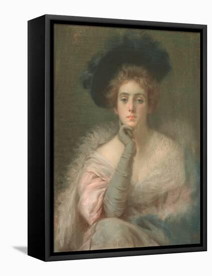 Lady in Pink, 1898 (Pastel on Paper)-Joseph W Gies-Framed Premier Image Canvas