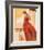 Lady in Red with Dog-Joadoor-Framed Art Print
