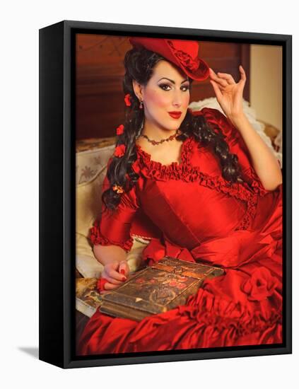 Lady in Red-Winter Wolf Studios-Framed Premier Image Canvas