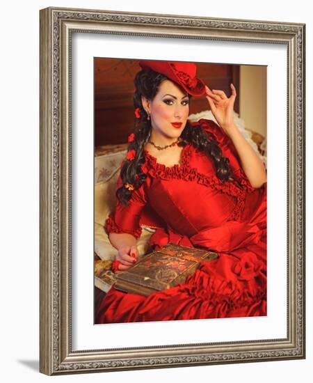 Lady in Red-Winter Wolf Studios-Framed Photographic Print