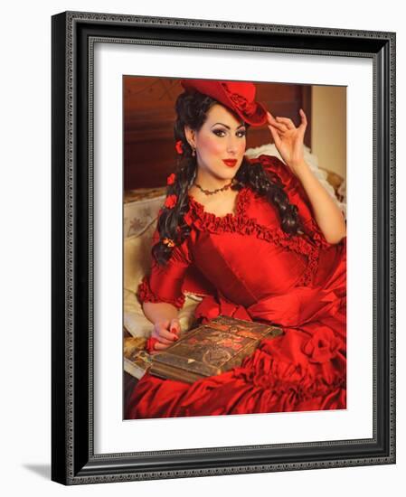 Lady in Red-Winter Wolf Studios-Framed Photographic Print