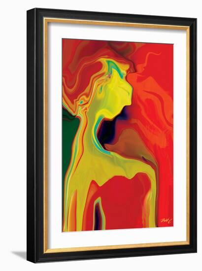 Lady in Red-Rabi Khan-Framed Art Print