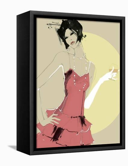 Lady in Red-Ashley David-Framed Premier Image Canvas