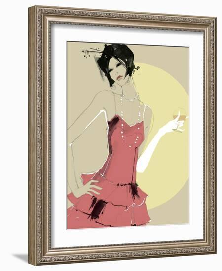 Lady in Red-Ashley David-Framed Giclee Print