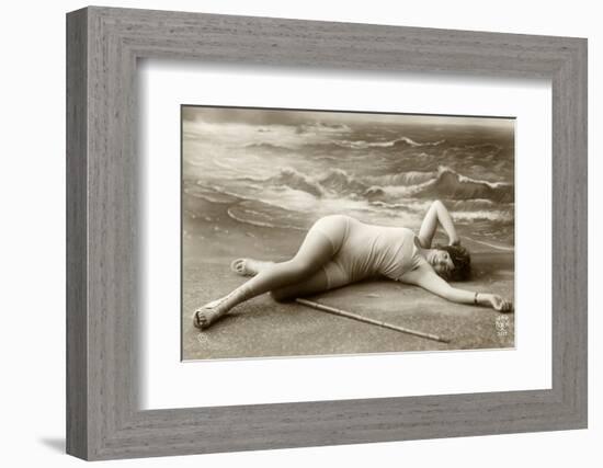 Lady in swimsuit-French School-Framed Photographic Print