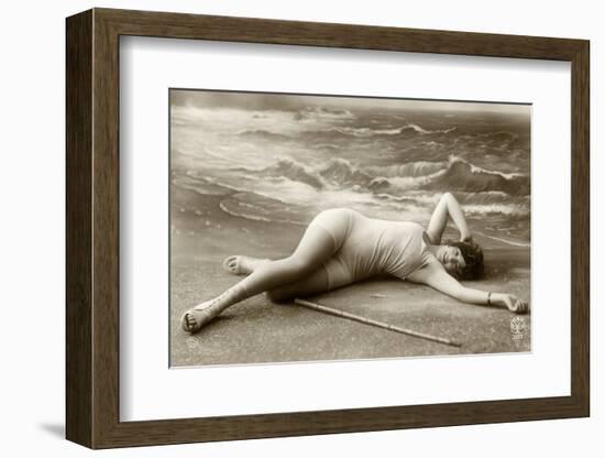 Lady in swimsuit-French School-Framed Photographic Print