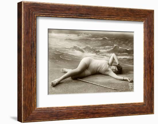 Lady in swimsuit-French School-Framed Photographic Print