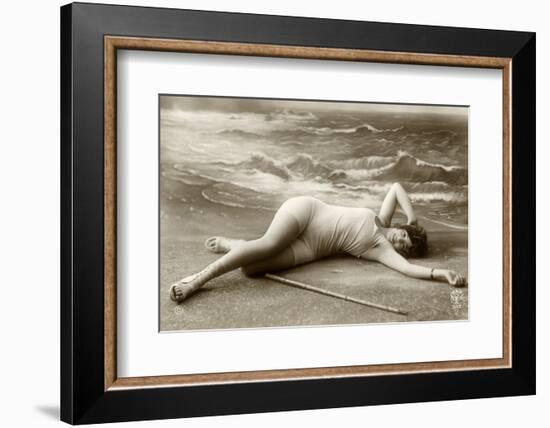 Lady in swimsuit-French School-Framed Photographic Print