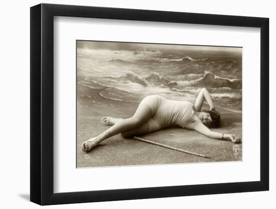 Lady in swimsuit-French School-Framed Photographic Print