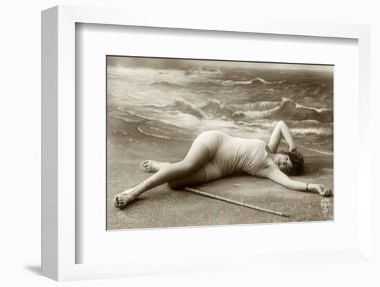 Lady in swimsuit-French School-Framed Photographic Print