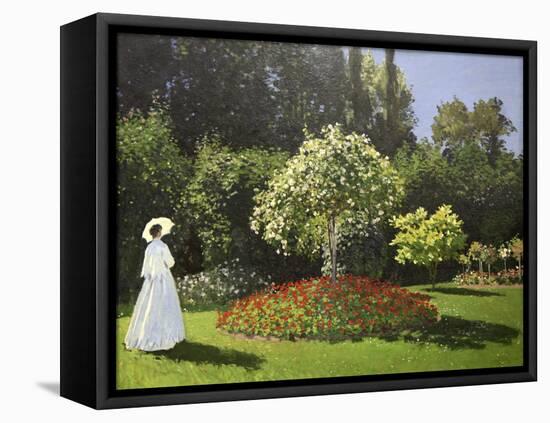 Lady in the Garden, 1867-Claude Monet-Framed Premier Image Canvas