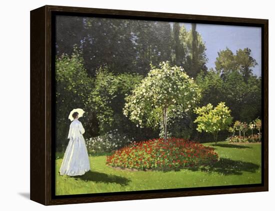 Lady in the Garden, 1867-Claude Monet-Framed Premier Image Canvas