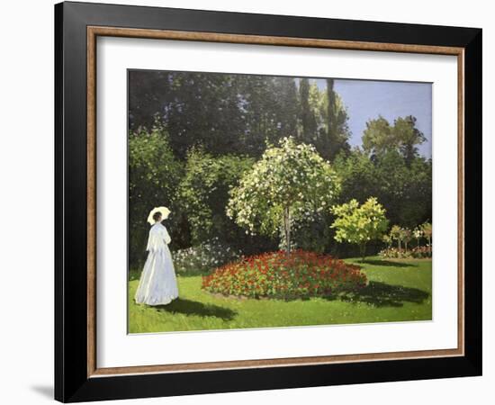 Lady in the Garden, 1867-Claude Monet-Framed Giclee Print