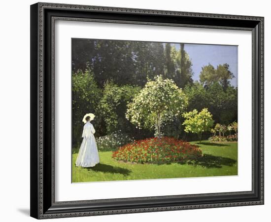 Lady in the Garden, 1867-Claude Monet-Framed Giclee Print