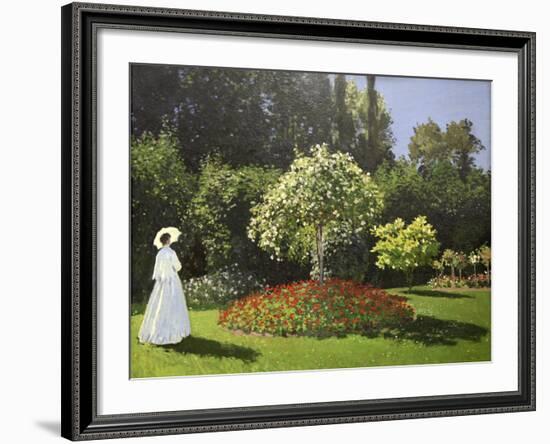 Lady in the Garden, 1867-Claude Monet-Framed Giclee Print