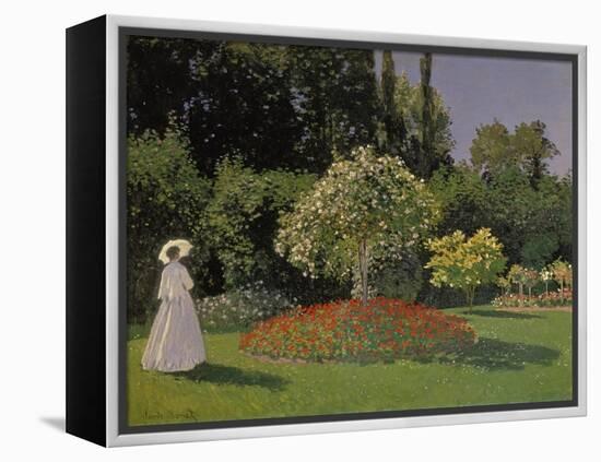 Lady in the Garden, 1867-Claude Monet-Framed Premier Image Canvas